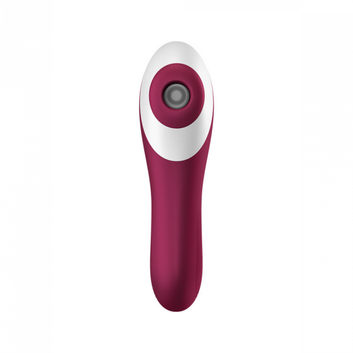 Dual Crush - Invoegbare Dubbele Luchtdruk Vibrator - Wijnrood - Afbeelding 3