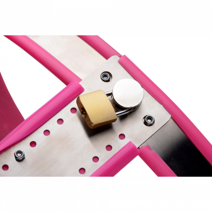Roestvrijstalen Verstelbare Vrouwen Kinky Chastity Belt - Roze - Afbeelding 3