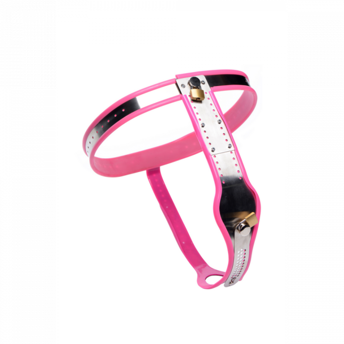 Roestvrijstalen Verstelbare Vrouwen Kinky Chastity Belt - Roze - Afbeelding 5