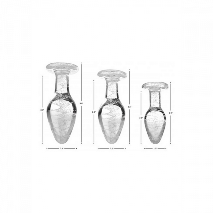 Glow-In-The-Dark - Glas Buttplug - Groot - Afbeelding 4