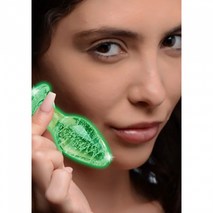 Glow-In-The-Dark - Glazen Buttplug - Klein - Afbeelding 3
