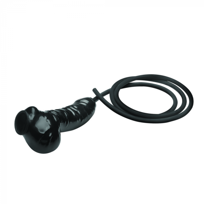 Guzzler - Realistische Penis Sheath met Tube - Zwart - Afbeelding 3