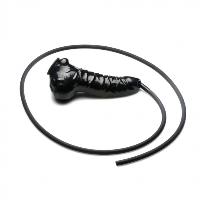 Guzzler - Realistische Penis Sheath met Tube - Zwart - Afbeelding 4