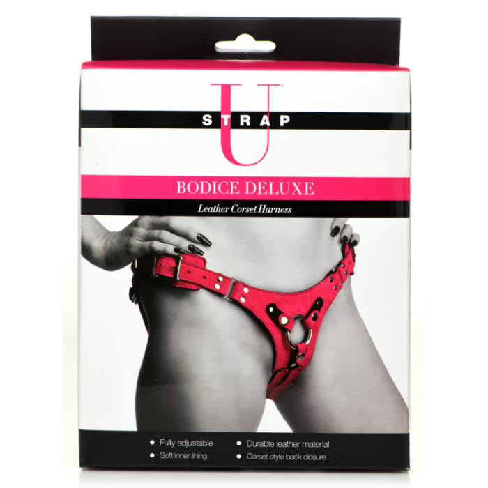 Bodice Deluxe - Leren Korset Harnas - Paars - Afbeelding 2