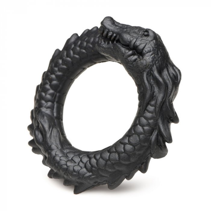 Zwarte Caiman - Silicone Cockring - Zwart - Afbeelding 4