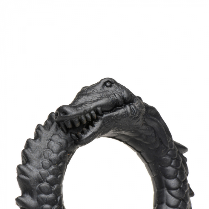 Zwarte Caiman - Silicone Cockring - Zwart - Afbeelding 5
