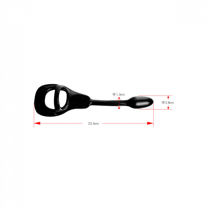Armor Tug Lock - Cockring met Ball Strap en Butt Plug - Klein - Afbeelding 4