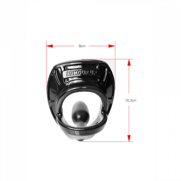 Armor Tug Lock - Cockring met Ball Strap en Butt Plug - Klein - Afbeelding 5