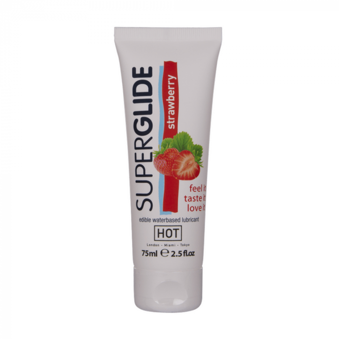 Superglide - Eetbaar Waterbasis Glijmiddel - Aardbei - 3 fl oz / 75 ml - Afbeelding 2