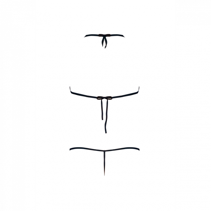 Bh en G-string Set met Bandjes - L/XL - Zwart - Afbeelding 5