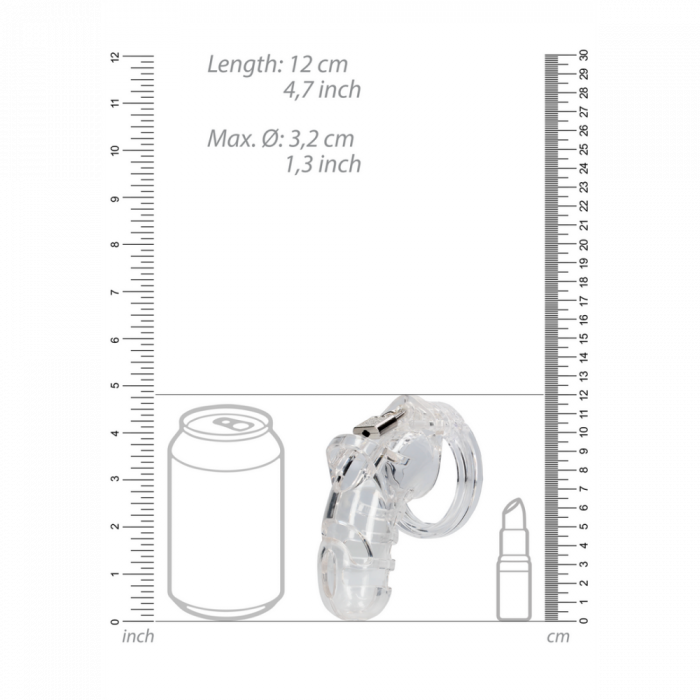 Model 26 - Chastity Cage - 4.5'' / 11,5 cm - Transparant - Afbeelding 5