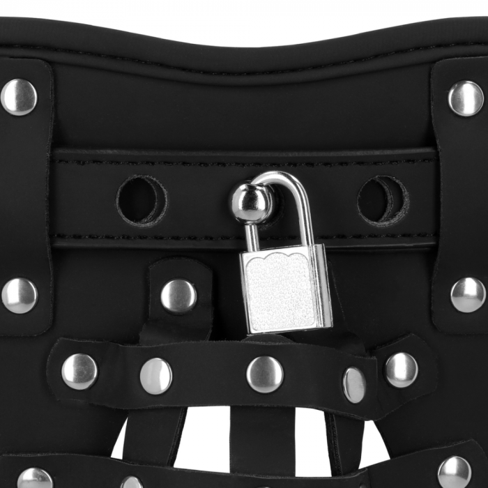 PU Leren Chastity Jock - Zwart - Afbeelding 5