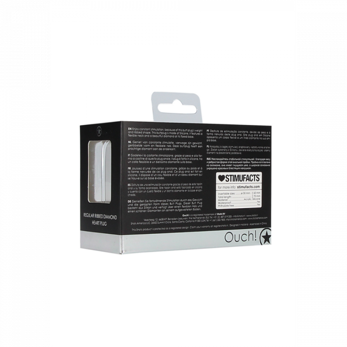 Geribbelde Diamant Hart Plug - Regular - Afbeelding 2