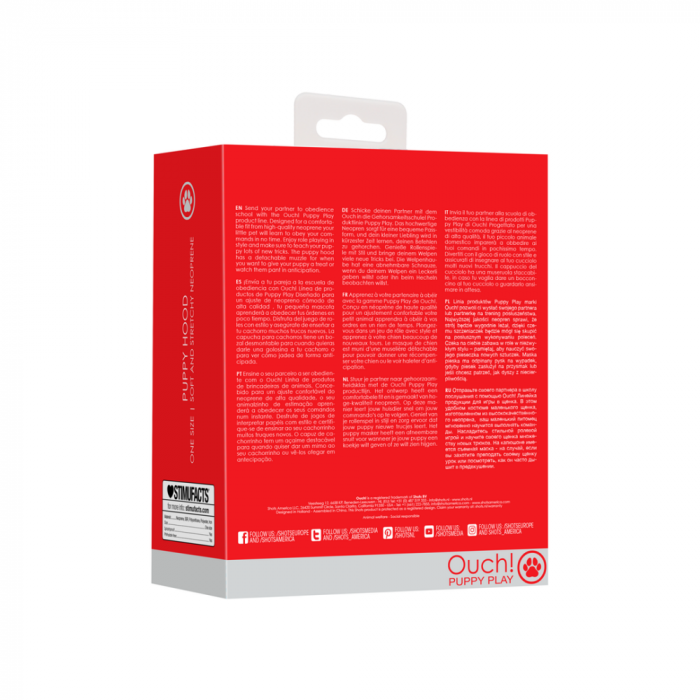 Neopreen Puppy Mask - Rood - Afbeelding 2