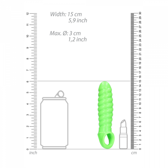 Swirl Rekbare Penis Sheath - Glow in the Dark - Afbeelding 4