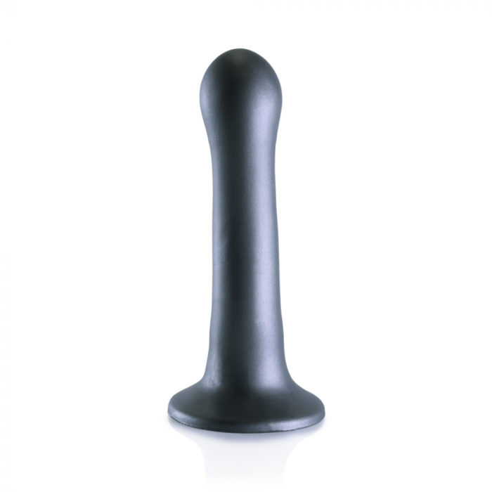 Ultra Soft Silicone Curvy G-Spot Dildo - 7'' / 17 cm - Gunmetal - Afbeelding 2