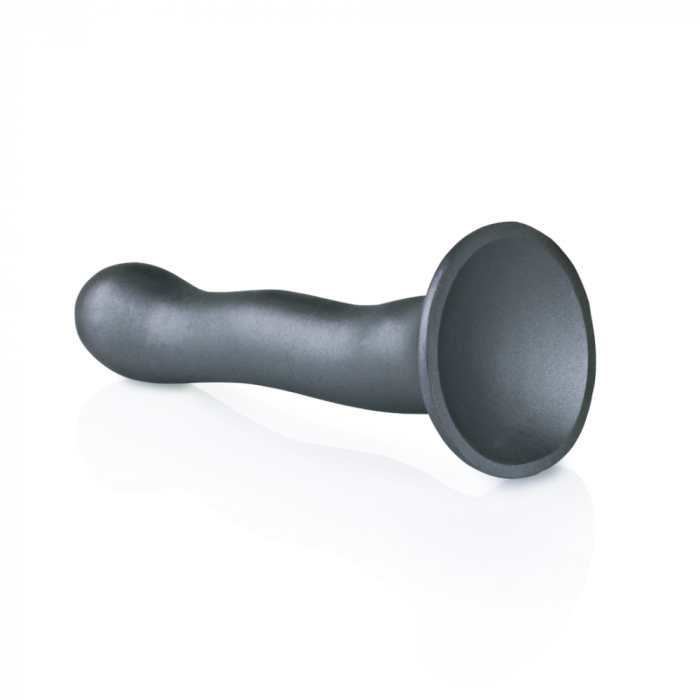 Ultra Soft Silicone Curvy G-Spot Dildo - 7'' / 17 cm - Gunmetal - Afbeelding 3