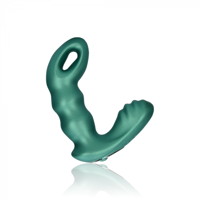 Kralen Vibrerende Prostaat Massager met Afstandsbediening - Metallic Groen - Afbeelding 5