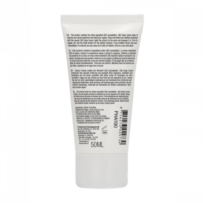 Natuurlijke CBD - Vertraging Crème - 2 fl oz / 50 ml - Afbeelding 2