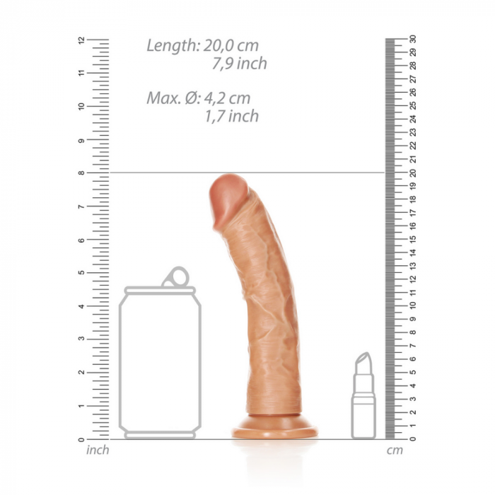Gebogen Realistische Dildo met Zuignap - 7 / 18 cm - Afbeelding 5