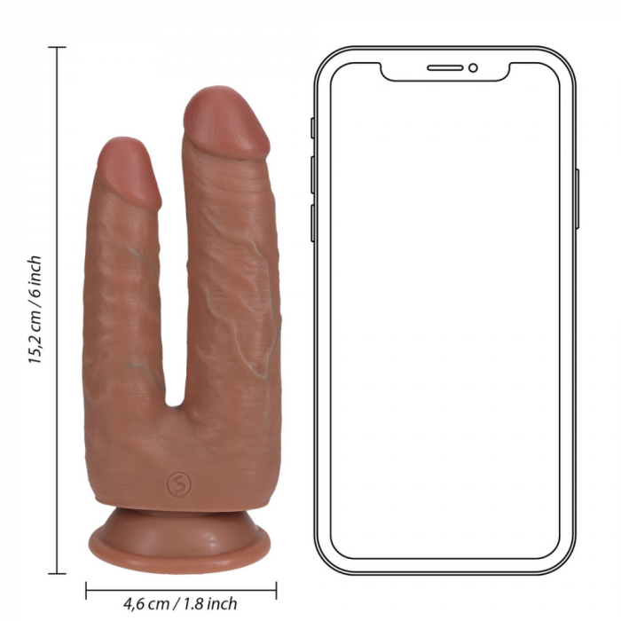 Dubbele Probleem Dildo 5/6 - 12,7/15,2 cm - Tan - Afbeelding 5