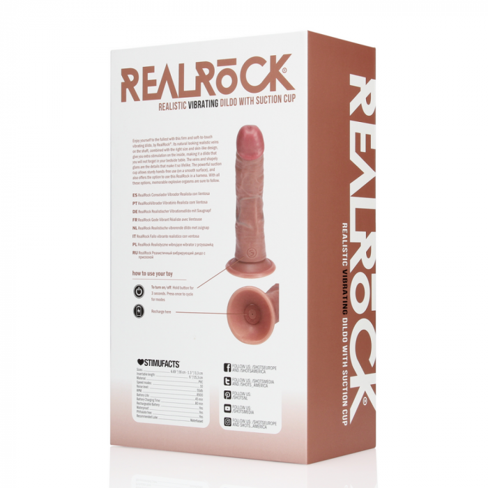 Vibrerende Reguliere Gebogen Cock - 6 / 15,5 cm - Tan - Afbeelding 2