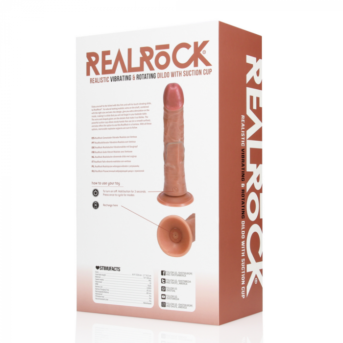 Vibrerende en Rotating Regular Curved Cock - 8 / 20,5 cm - Tan - Afbeelding 2