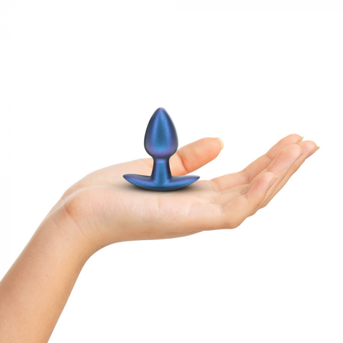 Zachte Siliconen Anale Plug - Klein - 2,6 / 6,5 cm - Metallic Blauw - Afbeelding 3