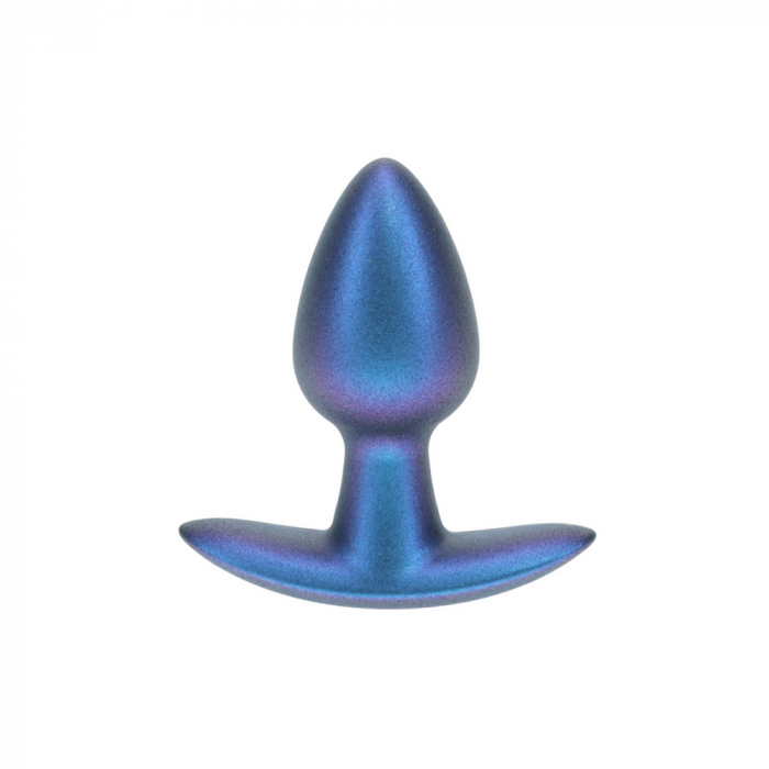 Zachte Siliconen Anale Plug - Klein - 2,6 / 6,5 cm - Metallic Blauw - Afbeelding 4