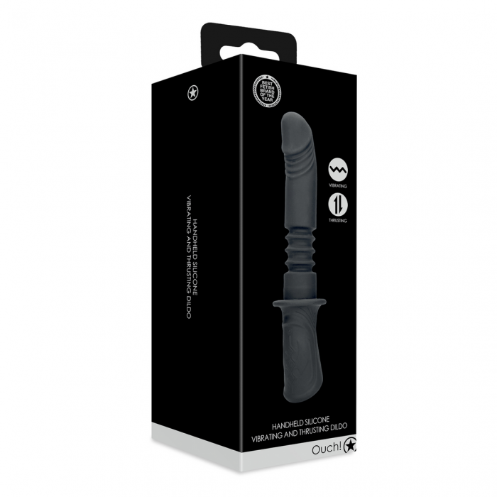 Handheld Vibrerende en Duwende Seksmachine - Zwart - Afbeelding 2