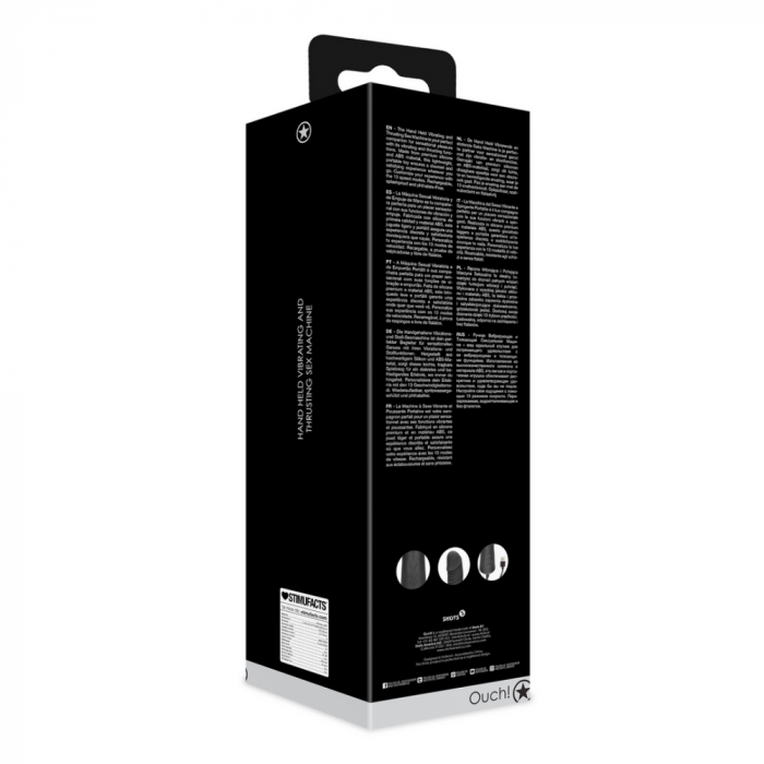 Handheld Vibrerende en Duwende Seksmachine - Zwart - Afbeelding 3