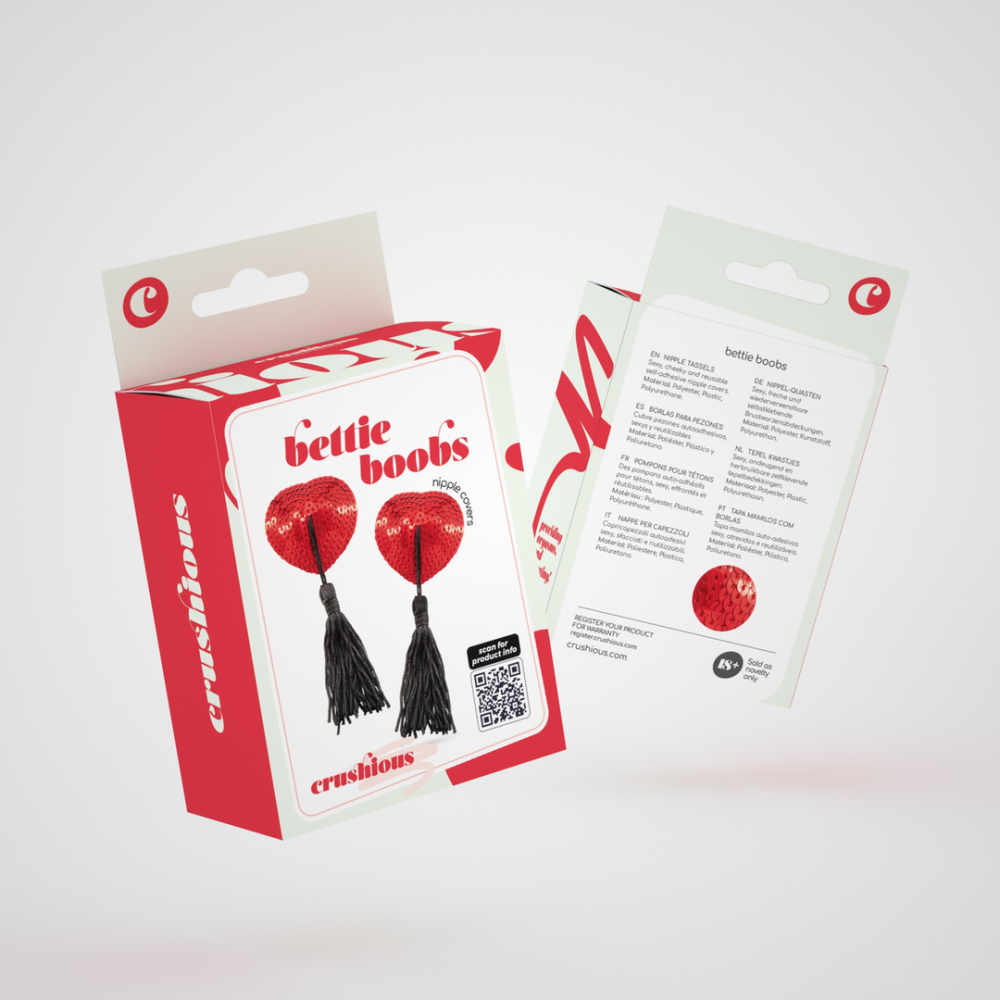 Bettie Boobs - Tepelhangertjes - Rood/Zwart - Afbeelding 2