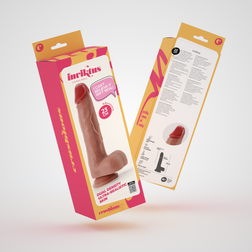 Inviktus - Vloeibare Silicoon Dildo - 9 / 23 cm - Vleeskleur - Afbeelding 2
