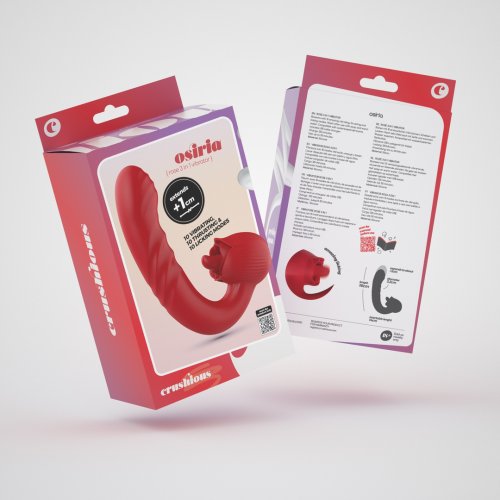 Osiria - Duwende en Likkende Rozen Vibrator - Rood - Afbeelding 2