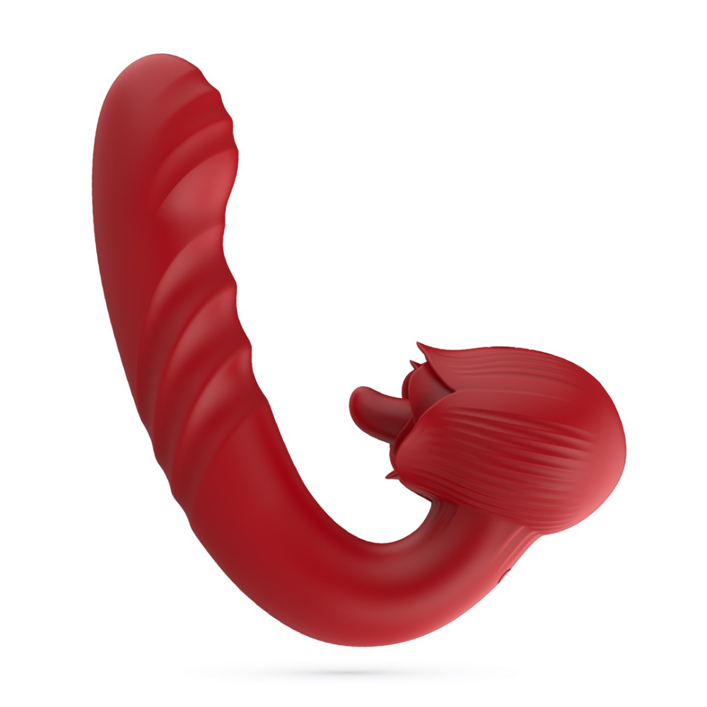 Osiria - Duwende en Likkende Rozen Vibrator - Rood - Afbeelding 4