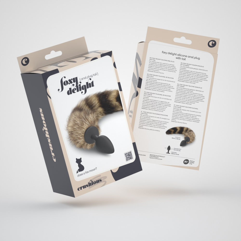 Foxy Delight - Siliconen Anale Plug met Staart - Zwart/Bruin - Afbeelding 2