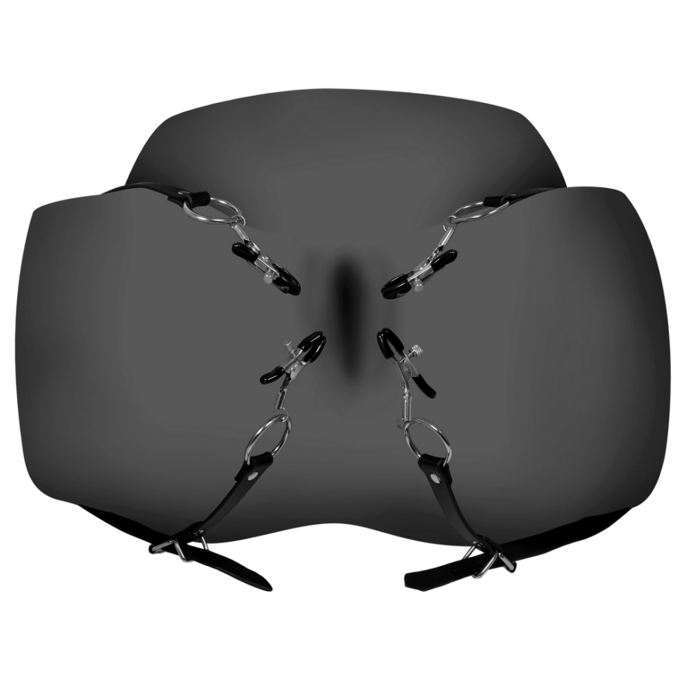 Labia Spreader met Klemmen - Zwart