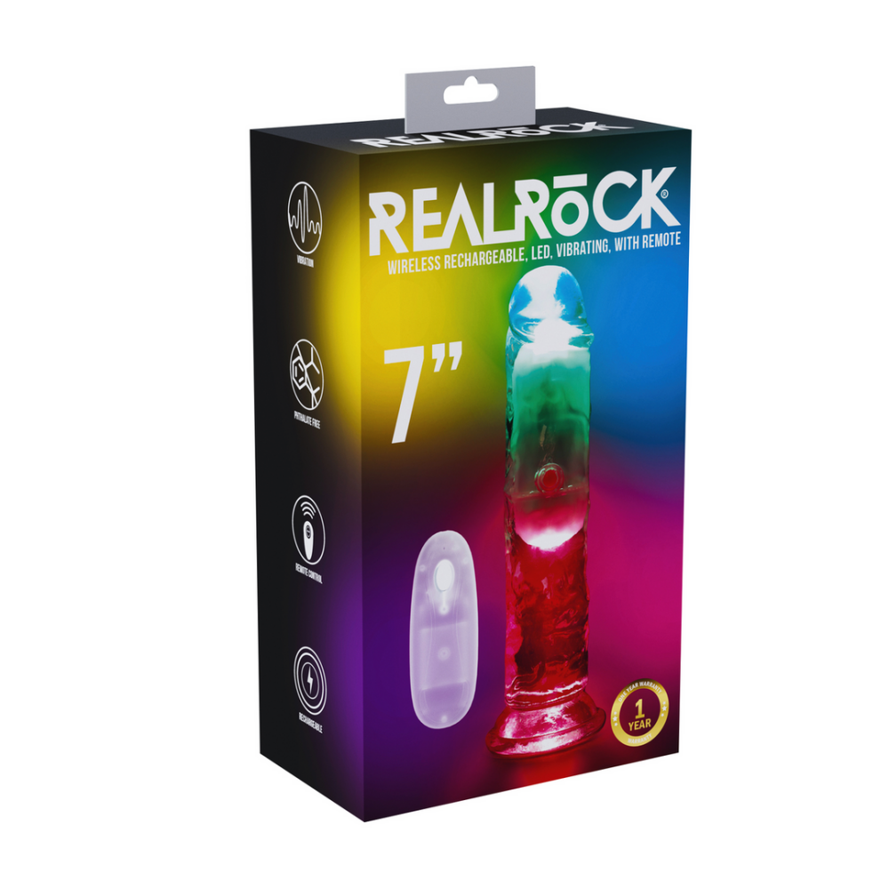 LED Vibrerende Rechte Penis - 7 / 18 cm - Transparant - Afbeelding 2