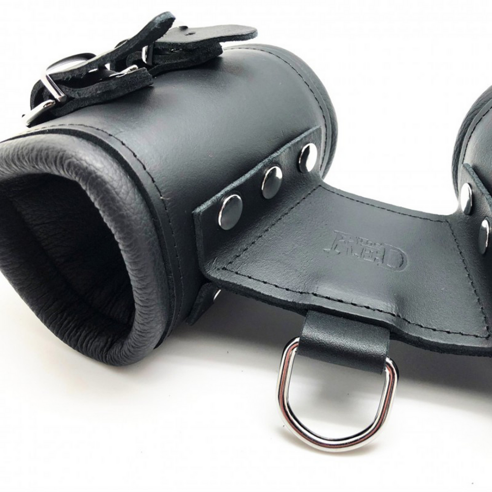 Leren Dubbele Handboeien - Zwart - Afbeelding 3