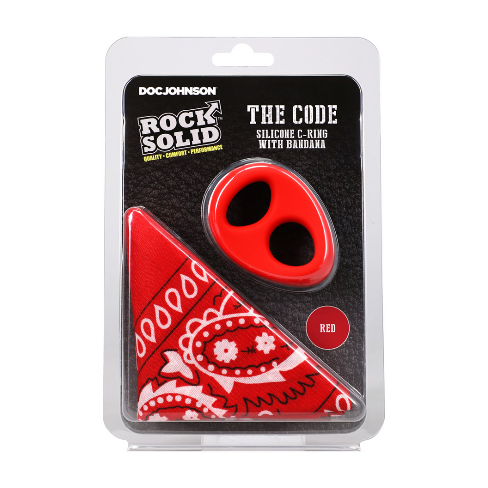 The Code - Siliconen Cockring met Bandana - Rood - Afbeelding 2