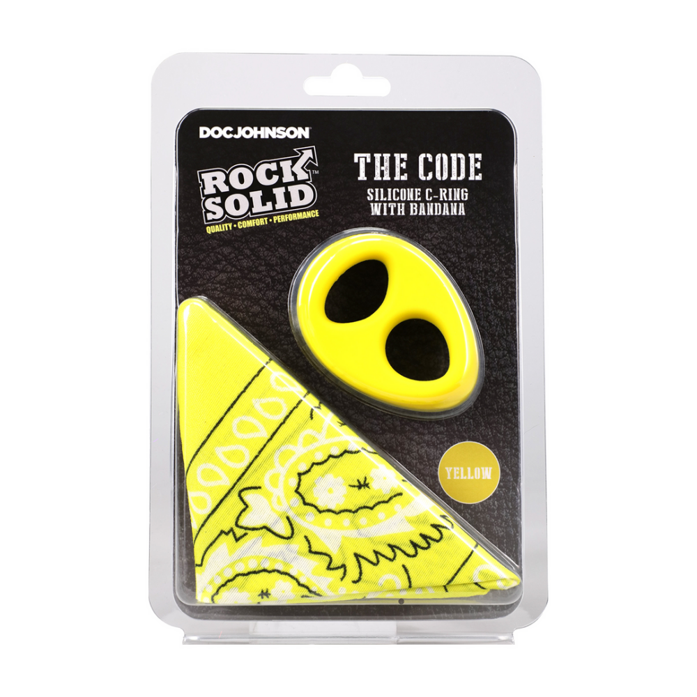 The Code - Siliconen Cockring met Bandana - Geel - Afbeelding 2