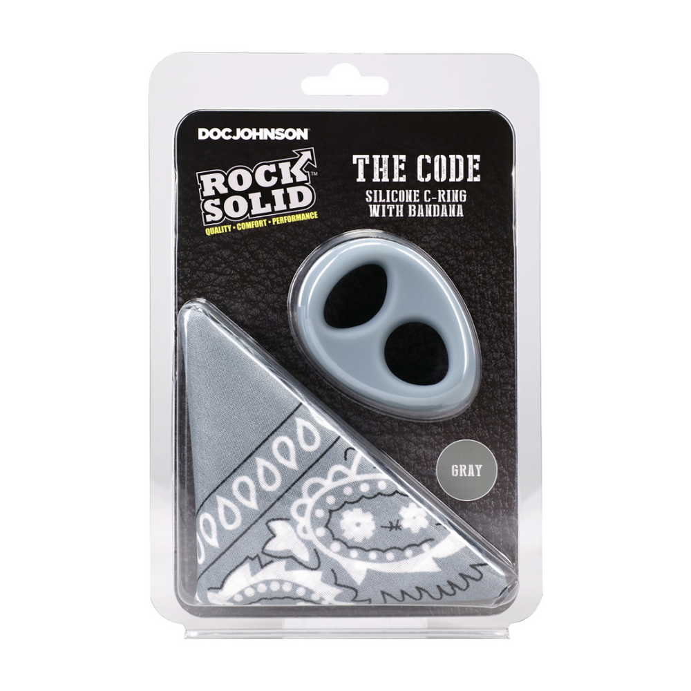 The Code - Siliconen Cockring met Bandana - Grijs - Afbeelding 2
