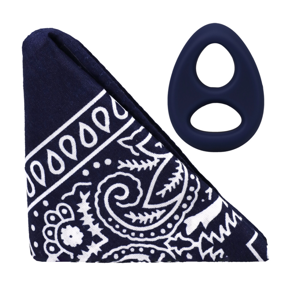 The Code - Siliconen Cockring met Bandana - Marineblauw