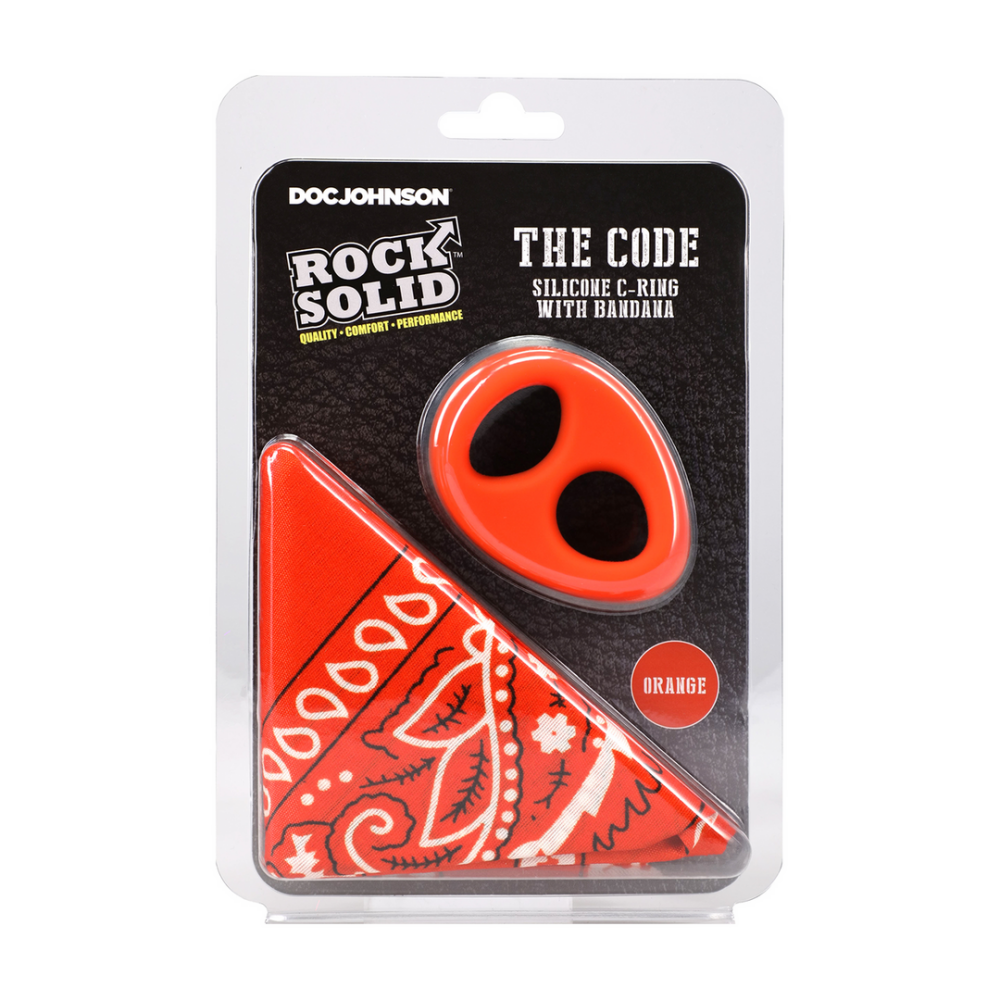The Code - Siliconen Cockring met Bandana - Oranje - Afbeelding 2