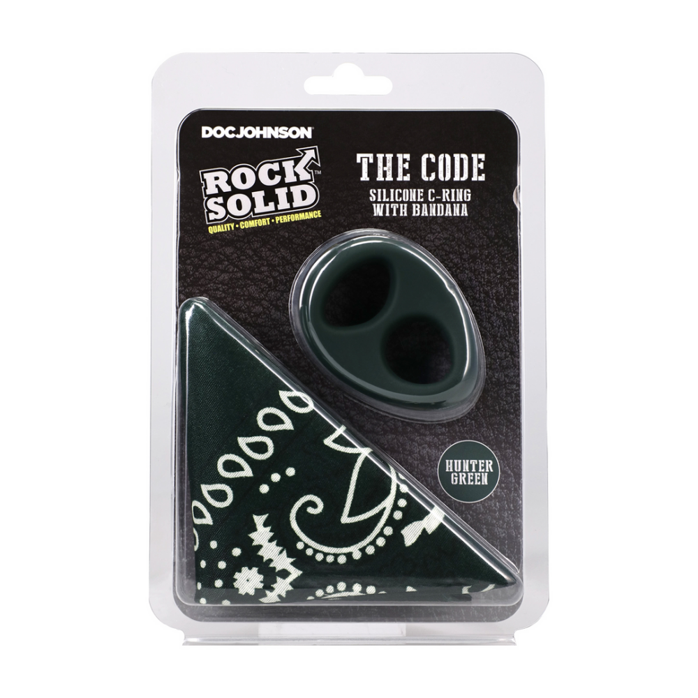 The Code - Siliconen Cockring met Bandana - Hunter Green - Afbeelding 2