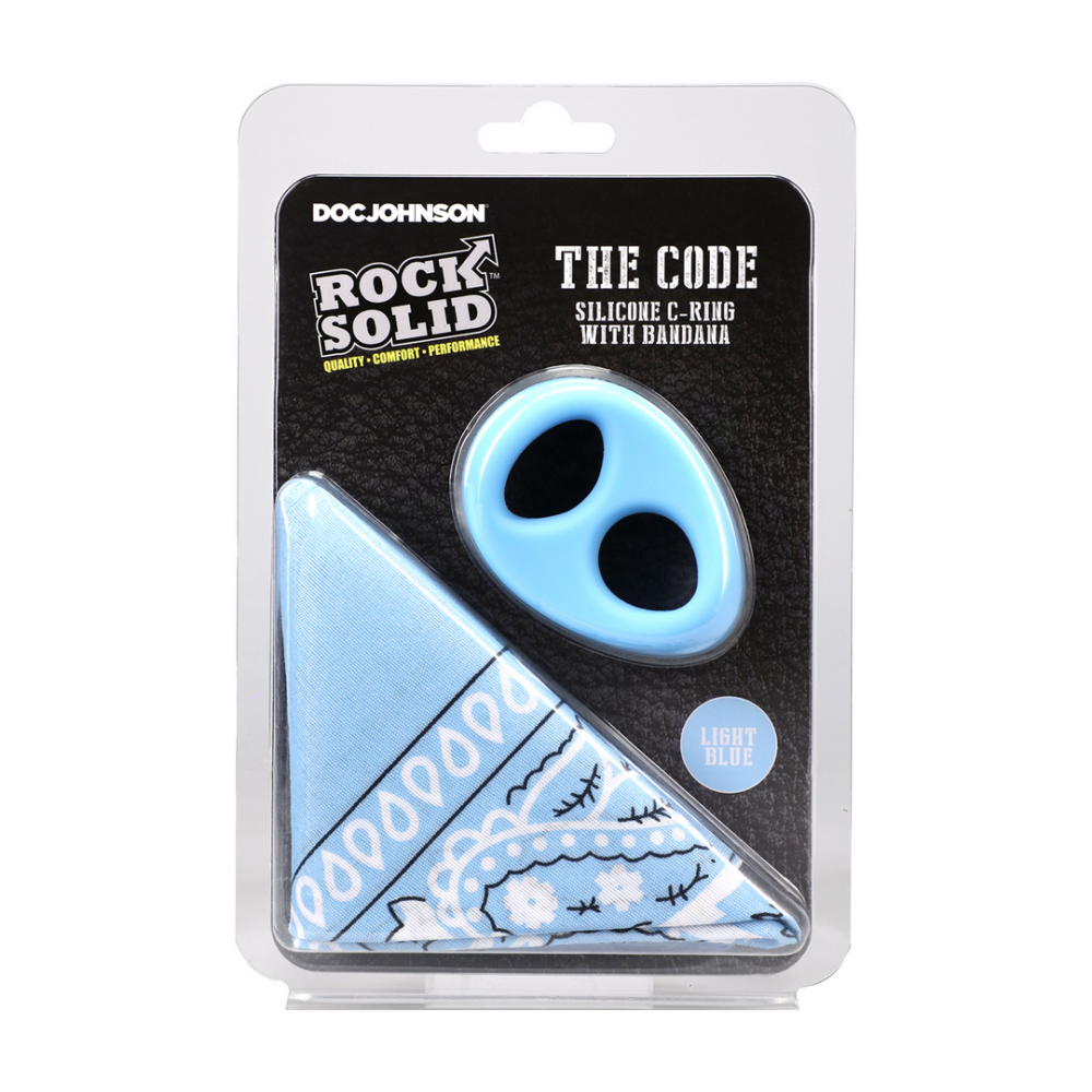 The Code - Siliconen Cockring met Bandana - Lichtblauw - Afbeelding 2