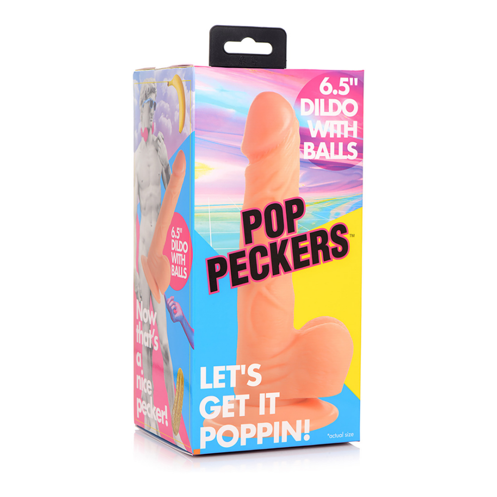POP - Dildo met Ballen - 6.5 / 16.5 cm - Afbeelding 2