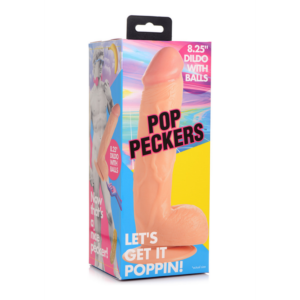 POP - Dildo met Ballen - 8.25 / 21 cm - Afbeelding 2