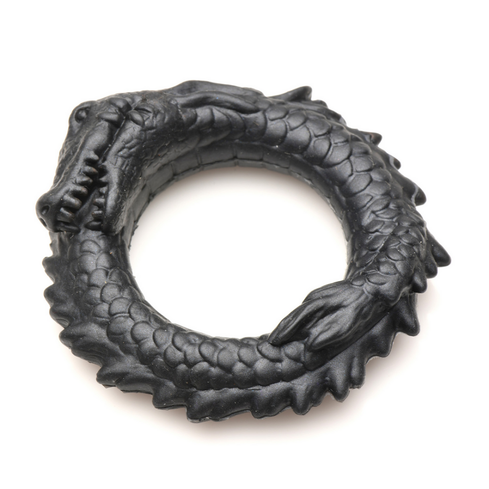 Zwarte Caiman - Silicone Cockring - Zwart - Afbeelding 4