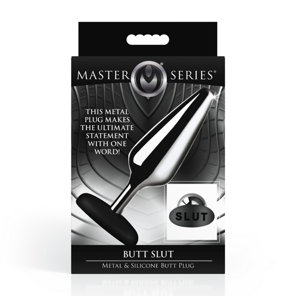 Butt Slut - Metalen en Siliconen Anale Plug - Zilver - Afbeelding 3